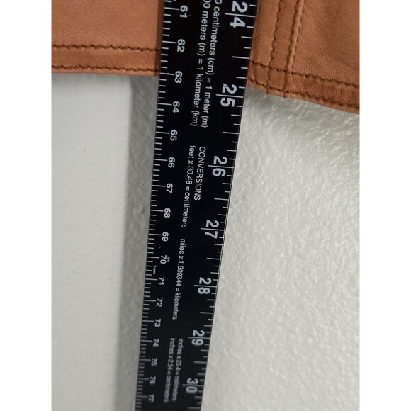 Leith Genuine Leather Soft Brown Knee-length Skirt Size 8 Western Cowboycore - Picture 11 of 13